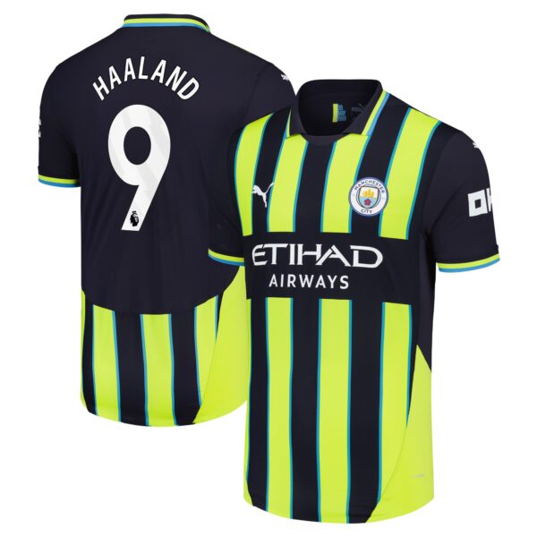 Manchester City Away Authentic Shirt 2024-25 with Haaland 9 printing