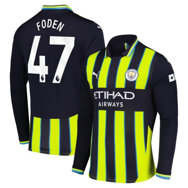 Manchester City Away Shirt 2024-25 - Long Sleeve with Foden 47 printing