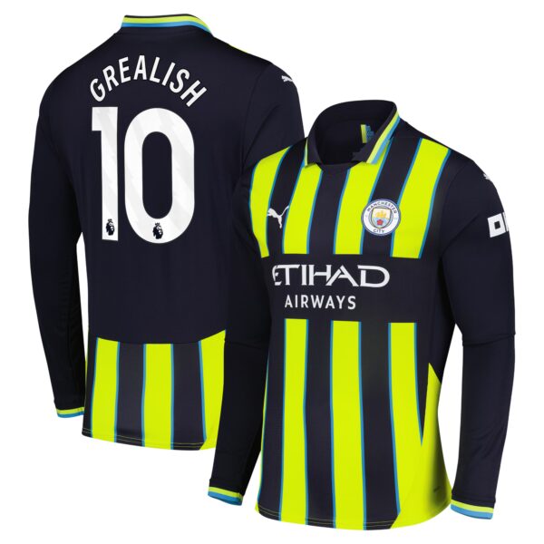 Manchester City Away Shirt 2024-25 - Long Sleeve with Grealish 10 printing