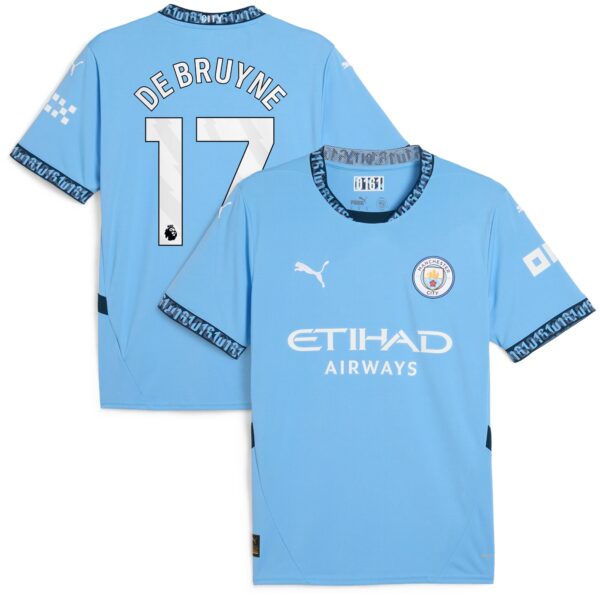 Manchester City Home Shirt 2024-25 with De Bruyne 17 printing