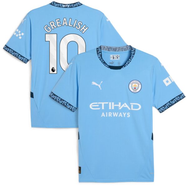 Manchester City Home Shirt 2024-25 with Grealish 10 printing