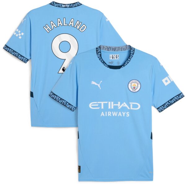 Manchester City Home Shirt 2024-25 with Haaland 9 printing